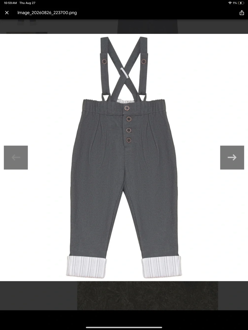 Calla lili grey Suspender pants